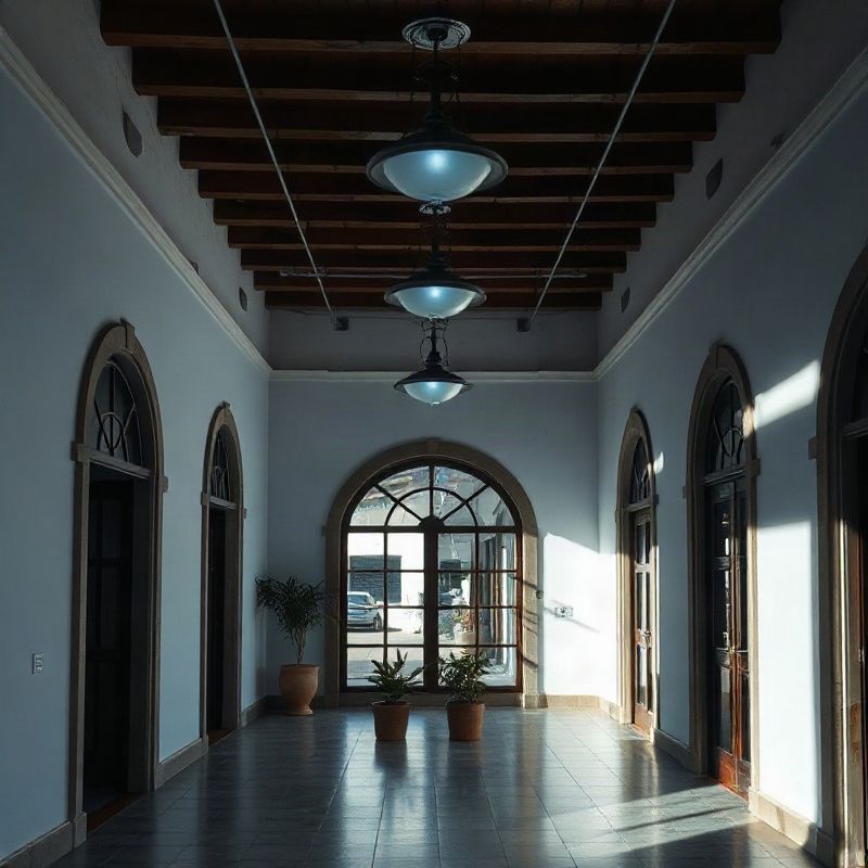 Local comercial en Uruguay iluminado con LED de tono blanco frío tras una actualización